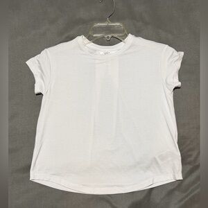 Athleta White Short Sleeve Crewneck Tee